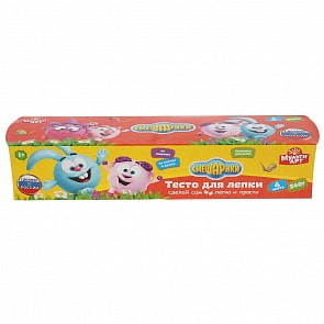 Тесто для лепки - Смешарики, 4 цвета по 60 г (MultiArt, 100PD4-SM)