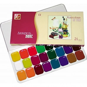 Акварель Люкс 24 цвета, без кисти (Луч, 14С1039-08)