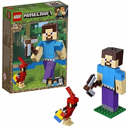 Конструктор Lego Minecraft - Большие фигурки, Стив с попугаем (Lego, 21148-L) - миниатюра