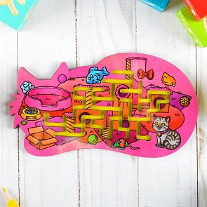 Лабиринт деревянный средний Котик (Большой слон, 0055)