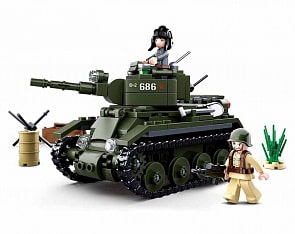 Конструктор - Танк с фигурками, 347 деталей (Sluban, M38-B0686) (ассортимент)