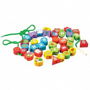 Геометрические бусы-алфавит (Мир Деревянных Игрушек, Д001)