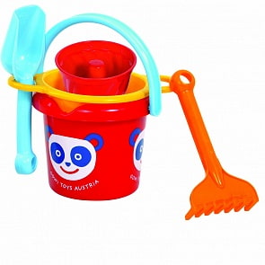 Набор для песка: ведерко, грабли, совочек, формочка, сито (Gowi, 558-34)