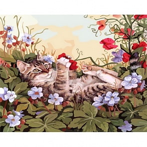 Раскраски по номерам - Кошкины забавы, 40 х 30 см (Белоснежка, 103-AS)