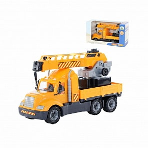 Автомобиль-кран с поворотной платформой Майк (Полесье, 61966)