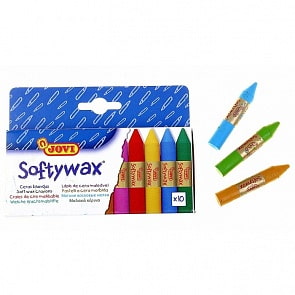 Мелки мягкие восковые круглые, 10 цветов в коробке с европодвесом (Jovi, 930/10)