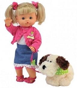Кукла Нена Bambolina 36 см. с собачкой (Dimian, BD385)