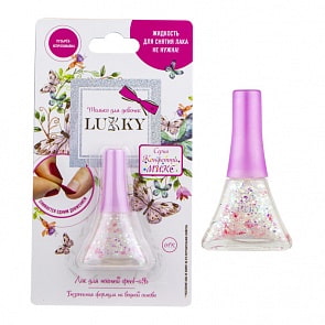 Лак для ногтей peel-off серии Конфетти-Микс 5,5 мл, жемчужно-розовый микс с сердечками, блистер (Lukky, Т16749)