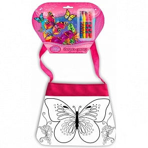 Сумочка для росписи – Цветы & Бабочки, с фломастерами и стразами (MultiArt, ST-1506-BTFsim)