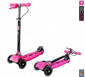 Самокат-трансформер Maxi City RT Simple Gagarin с ручным тормозом, розовый (Y-SCOO, 4958RT)