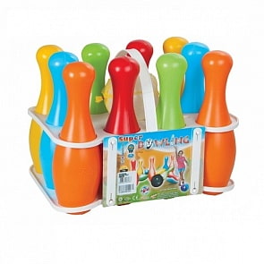 Боулинг из 10 кеглей с мячом и корзиной для хранения и переноски (Pilsan, 6136plsn)