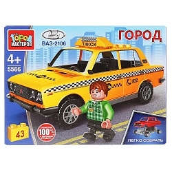 Конструктор Такси Lada ВАЗ-2106 43 детали (Город мастеров, 5566-CY) - миниатюра