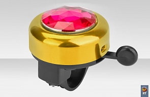 Звонок 45AZ-02-3 с алмазом, алюминий, цвет чёрно-золотистый (RT, 4193RT)