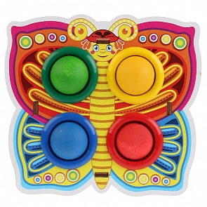 Стучалка цветная - Бабочка, 4 отверстия (Woodland, 115301)