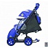 Санки-коляска Snow Galaxy City-1 - Зеленый Мишка на синем, на больших колесах Eva, сумка, варежки  - миниатюра №1