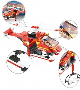 Конструктор - Пожарный вертолет с аксессуарами, 155 деталей (Sluban, M38-B0218)