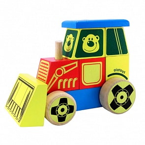 Деревянный конструктор-каталка - Трактор (Алатойс, КТР01sim)