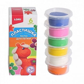 Набор пластилина №15 Пластишка, 6 цветов 70 грамм (Lori, Тдл-018)