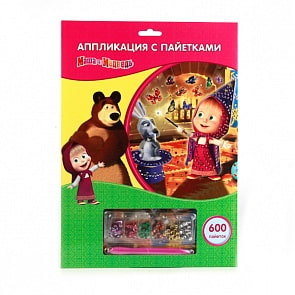 Набор для творчества - Аппликация из пайеток - Маша и Медведь (Multiart, SQC-EP100-MM)