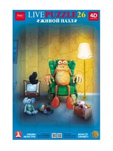 Пазл 26 элементов 20 х 30 см в рамке Живой 4d Пазл Монстрик (Hatber, 26ПЗ4_14156)