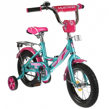 Детский велосипед 12", А-тип, бирюзово-розовый 