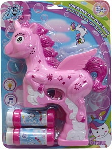 Пистолет Мы-шарики! - Единорог с мыльными пузырями, свет, звук (1Toy, Т15045) (ассортимент)