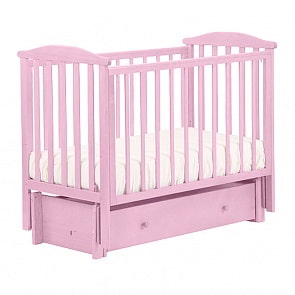 Детская кроватка Лель АБ 15.3 Лютик с продольным маятником, розовый (Лель, LIEL-АБ 15.3_розовый)
