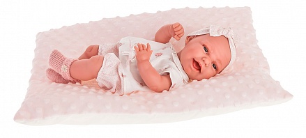 Кукла-младенец – Глория на розовой подушке, 33 см 