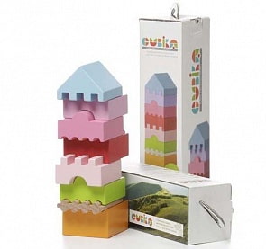 Пирамидка-конструктор деревянная - LD-4, 8 деталей (Cubika, 11339)
