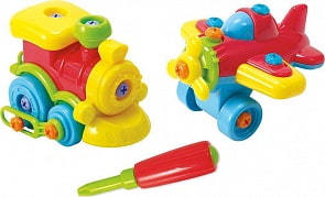 Набор - Юный механик с самолетом и паровозом (Playgo, Play 2016veg)