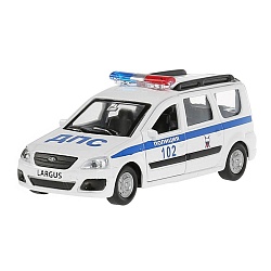 Машина - Lada Largus – Полиция, 12 см, открываются двери, багажник, инерционный механизм (Технопарк, SB-16-47-P(W)-WB) - миниатюра