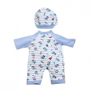 Комплект одежды для куклы Карапуз - Комбинезон с шапочкой, 40-42 см, голубой (Карапуз, OTF-505-Rusim)