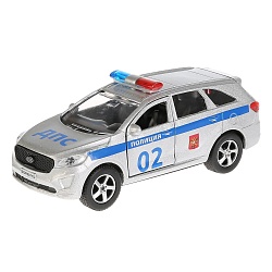 Металлическая инерционная модель – Kia Sorento Prime Полиция, 12 см (Технопарк, SB-17-75-KS-P-WB) - миниатюра