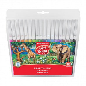Фломастеры ArtBerry - Easy Washable, 18 цветов (Erich Krause, 47881ЕК)