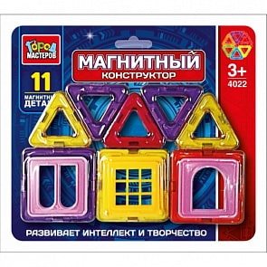 Магнитный конструктор, 11 деталей (Город Мастеров, DT-4022-Rsim)