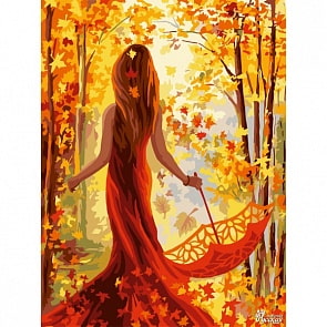 Рисование по номерам на холсте - Принцесса осень, 40 х 50 (Фабрика Творчества, J035)