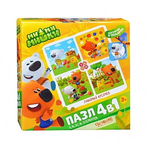 Пазл 4 в 1 - Ми-Ми-Мишки Лакомый кусочек, 9-16-25-36 деталей (Origami, 03514)