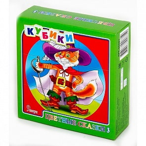 Кубики – Цветные сказки-3, 9 штук (Десятое королевство, 00681ДК)