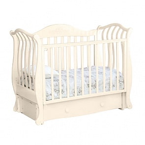 Кровать детская Красная Звезда С 757 Юлиана, резьба №8,  №10 Птички, ваниль (Красная Звезда, КЗ-С757_ваниль)