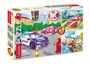 Пазлы 49 элементов – 3 картинки, Тачки (Hatber, 49ПЗ5-09224)