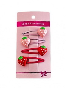 Набор – Ягодки, 4 заколки (Shantou Gepai, YLB-S029)