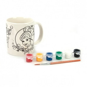 Кружка для росписи с рисунком - Disney - Золушка, краски и кисточка в комплекте (Multiart, 1271-19sim)