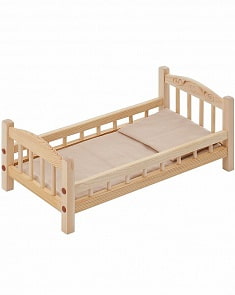 Классическая кроватка для кукол, бежевый текстиль (Paremo, PFD116-01)