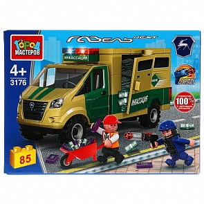 Конструктор Ограбление инкассаторской ГАЗели 85 деталей (Город мастеров, 3176-KK)