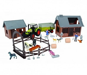 Набор – Ферма, 72 предмета, трактор со свободным ходом (Dickie, 3608002)