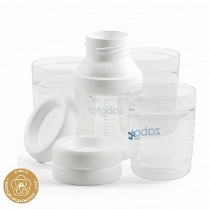 Набор из 4 контейнеров для хранения детского питания с адаптером, 180 мл (Zabota2, 20617/60/6)