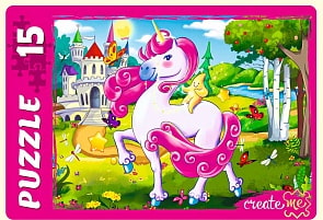 Макси-пазлы Единорожек, 15 элементов (Рыжий Кот, ПУ15-7178)