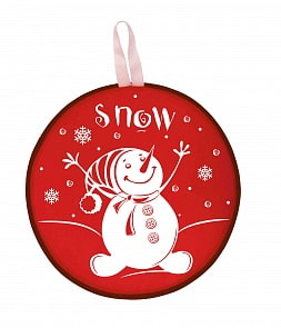 Сани-ледянка круглая – Снеговик, красный, 40,5 см (RT, 7203RT)