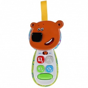 Обучающий телефон на батарейках, свет и звук, русский чип, с зеркальцем (Умка, 1801T026-R)