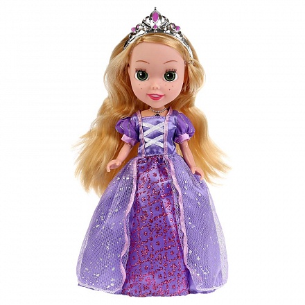 Интерактивная кукла – Принцесса Аврора, 25 см, песня АБВГДЕЙКА, 100 фраз, светится амулет 